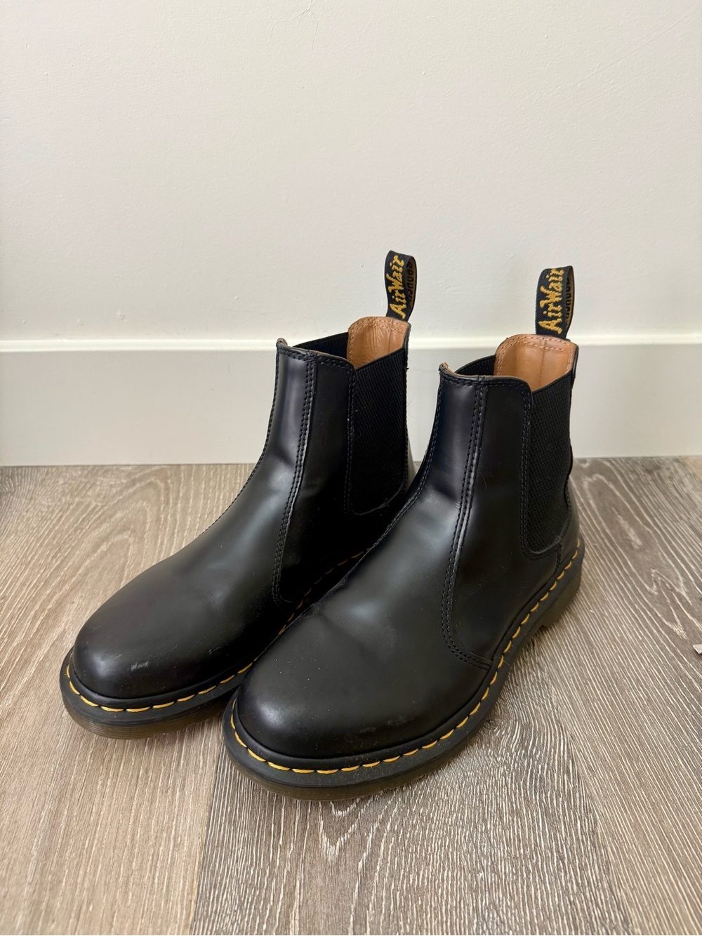Dr. Martens Black Leather Chelsea Boots, Size 9 (Women’s)